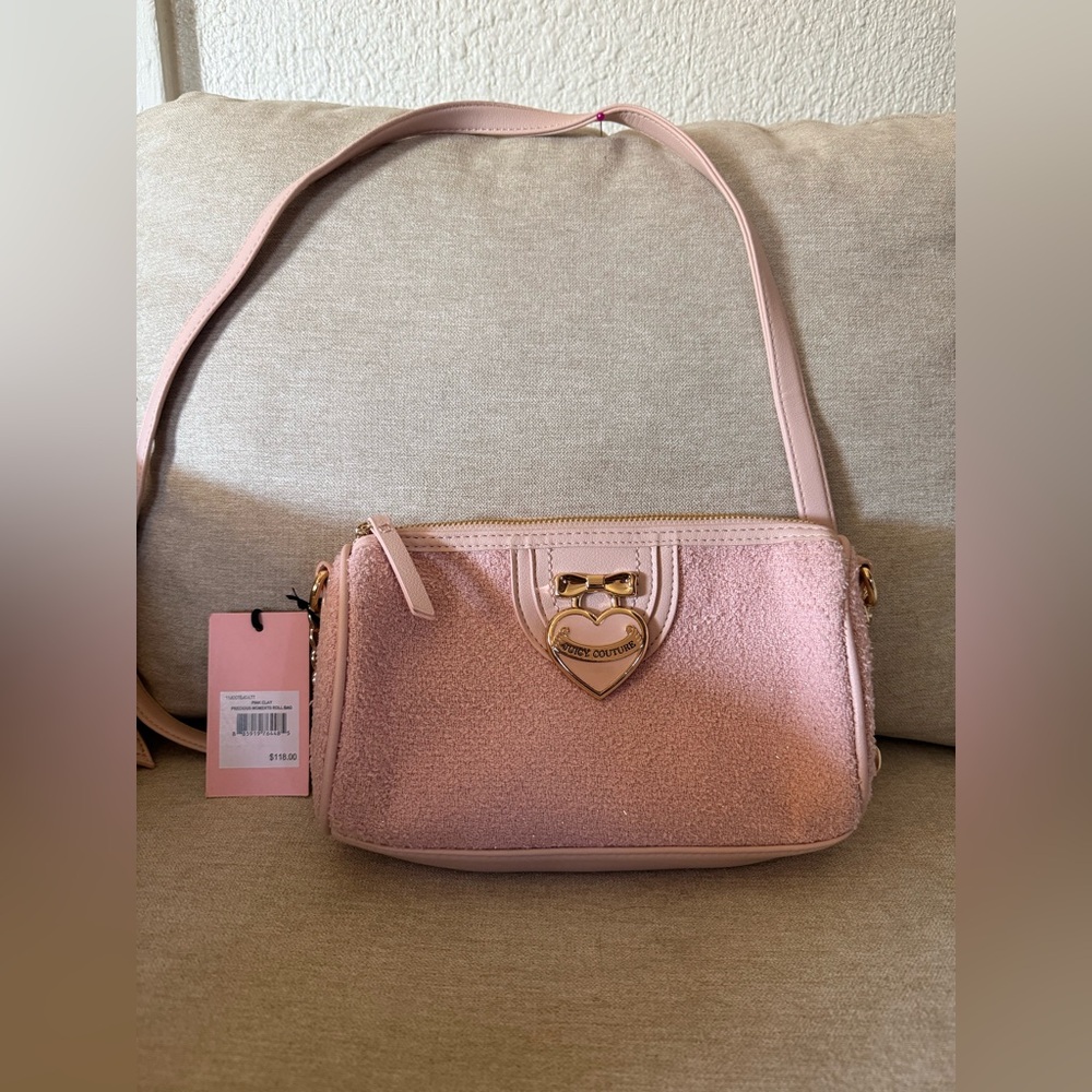 Beautiful JUICY COUTURE pink Clay Precious Moments Roll Bag Spring Summer Bag